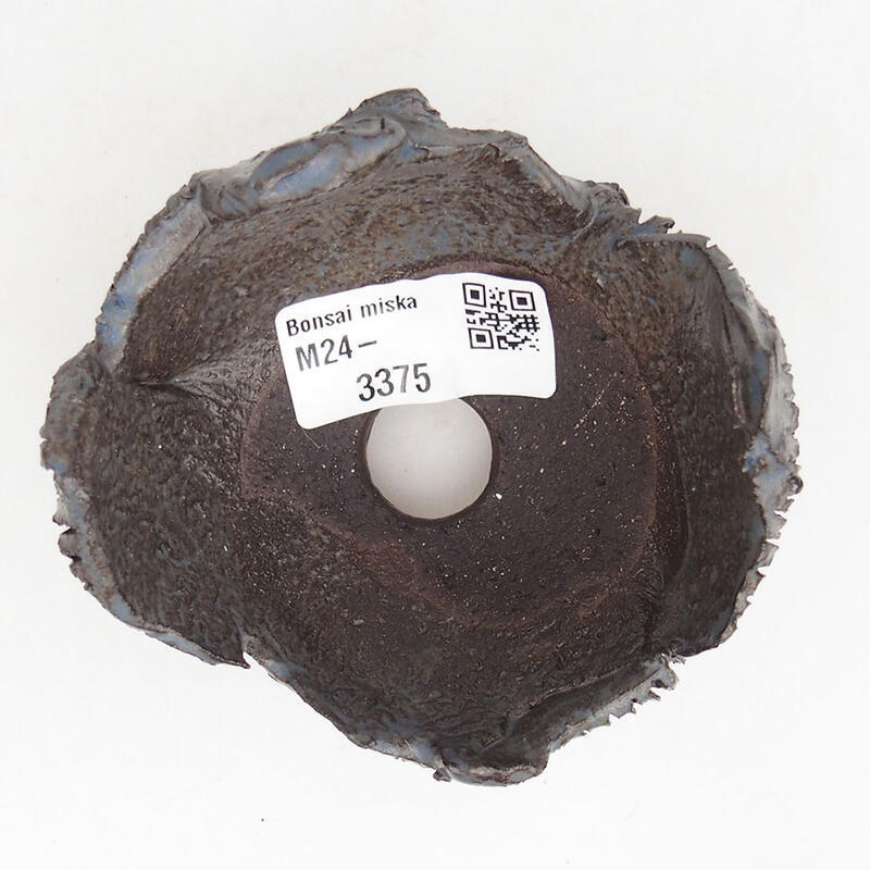 Kerámia kagyló 8,5 x 7,5 x 6 cm , barna-kék színű