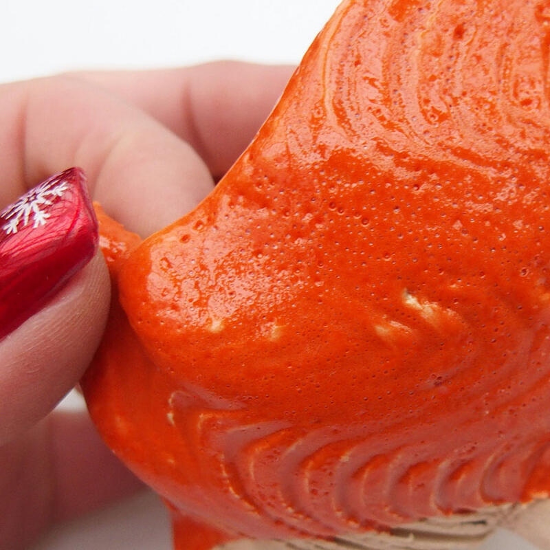 Kerámia kagyló 8,5 x 8,5 x 6,5 cm , narancssárga színű