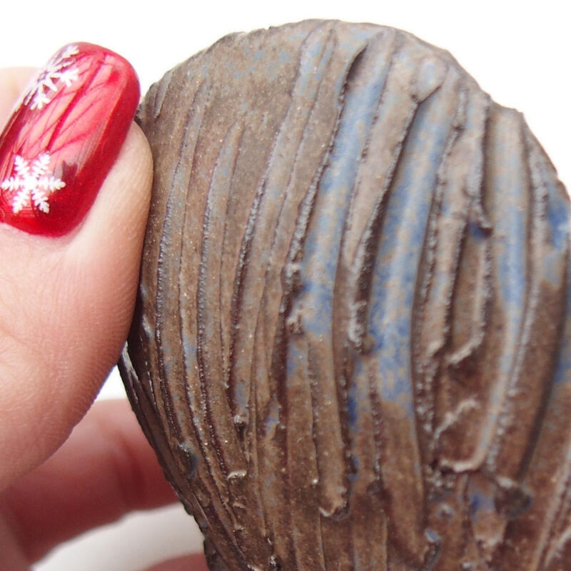 Kerámia kagyló 8,5 x 8,5 x 6 cm , kék színű