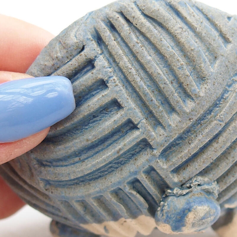 Kerámia kagyló 8,5 x 8 x 4,5 cm , kék színű