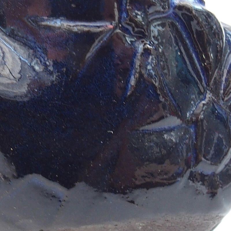 Kerámia kagyló 8 x 7 x 4,5 cm , kék-fekete színben