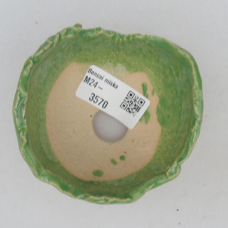 Kerámia kagyló 8 x 8,5 x 6 cm , zöld színű