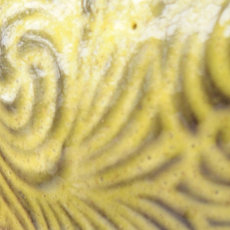 Kerámia kagyló 8 x 8 x 5,5 cm , színe zöld-sárga