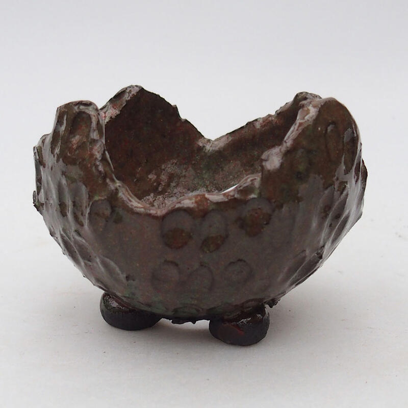 Kerámia kagyló 8 x 8 x 6 cm , színe piros-zöld