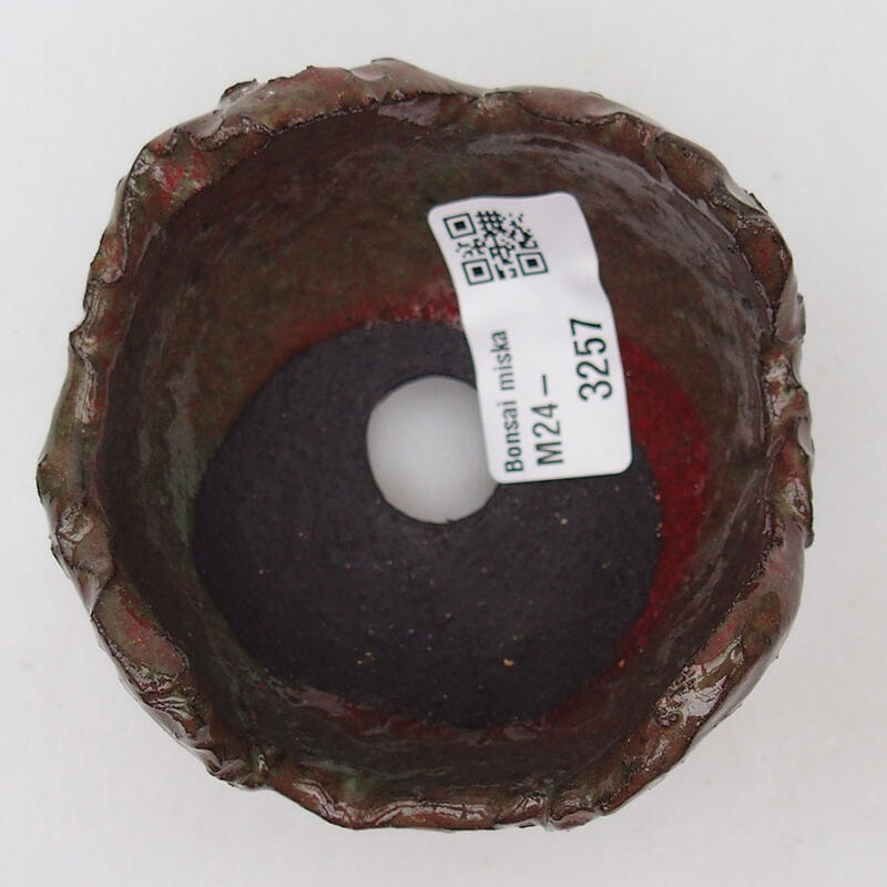 Kerámia kagyló 8 x 8 x 6 cm , színe piros-zöld