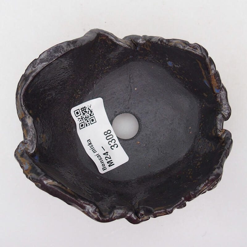 Kerámia kagyló 9,5 x 9 x 6 cm , színe barna-kék