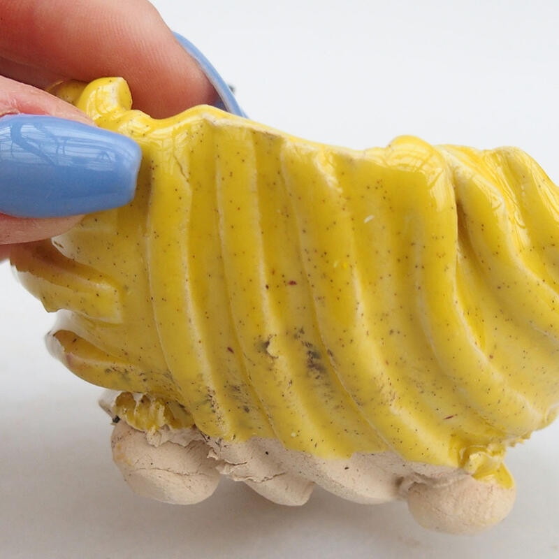 Kerámia kagyló 9,5 x 9 x 6 cm , sárga színű