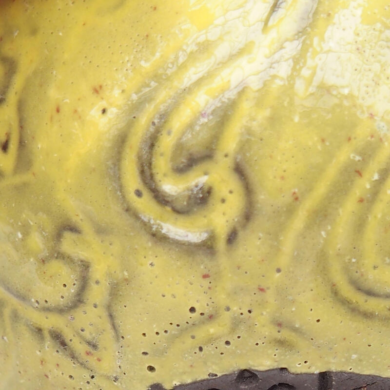 Kerámia kagyló 9 x 8,5 x 4,5 cm , színe zöld-sárga