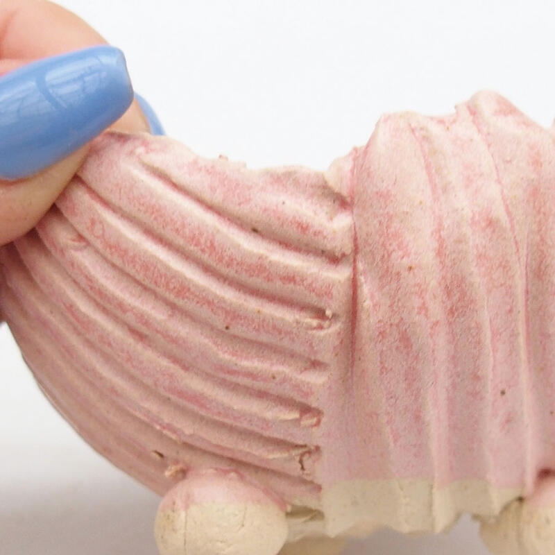 Kerámia kagyló 9 x 8,5 x 5,5 cm , rózsaszín színben