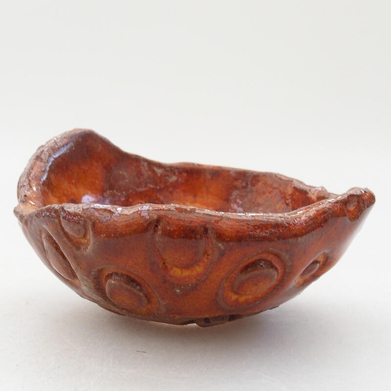 Kerámia kagyló 9 x 8,5 x 5 cm , narancssárga színű