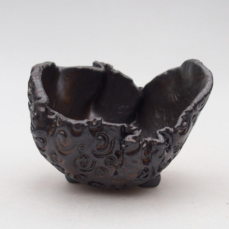 Kerámia kagyló 9 x 9 x 6,5 cm , színe barna