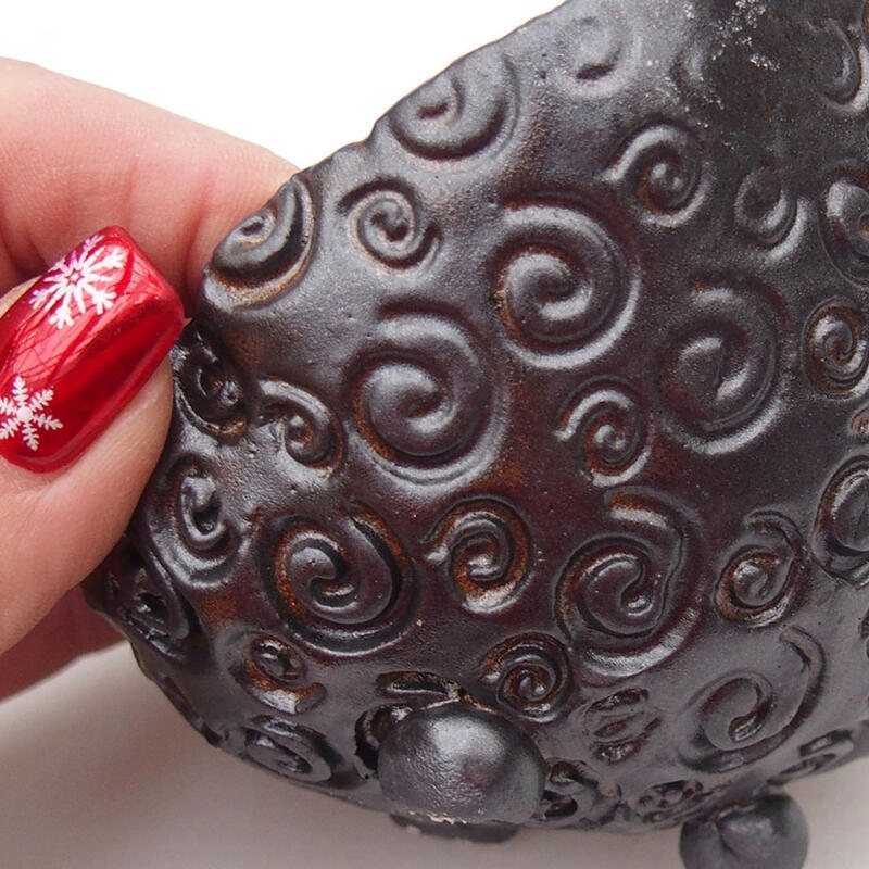 Kerámia kagyló 9 x 9 x 6,5 cm , színe barna