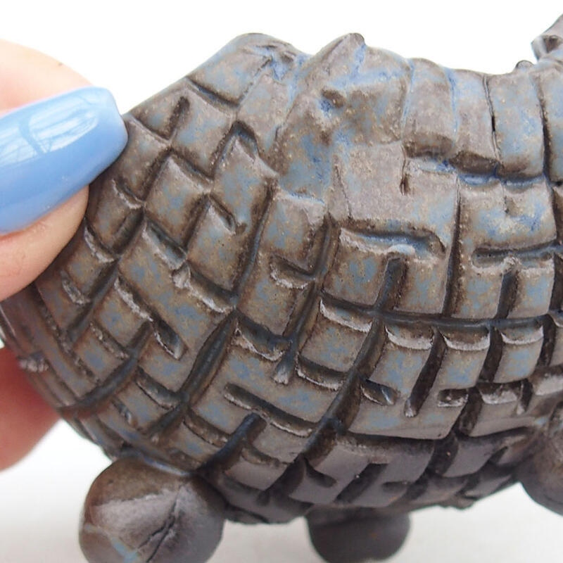 Kerámia kagyló 9 x 9 x 6 cm , színe barna-kék