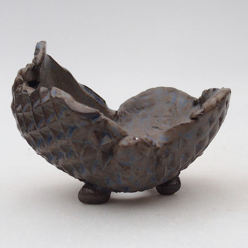 Kerámia kagyló 9 x 9 x 7 cm , kék színű