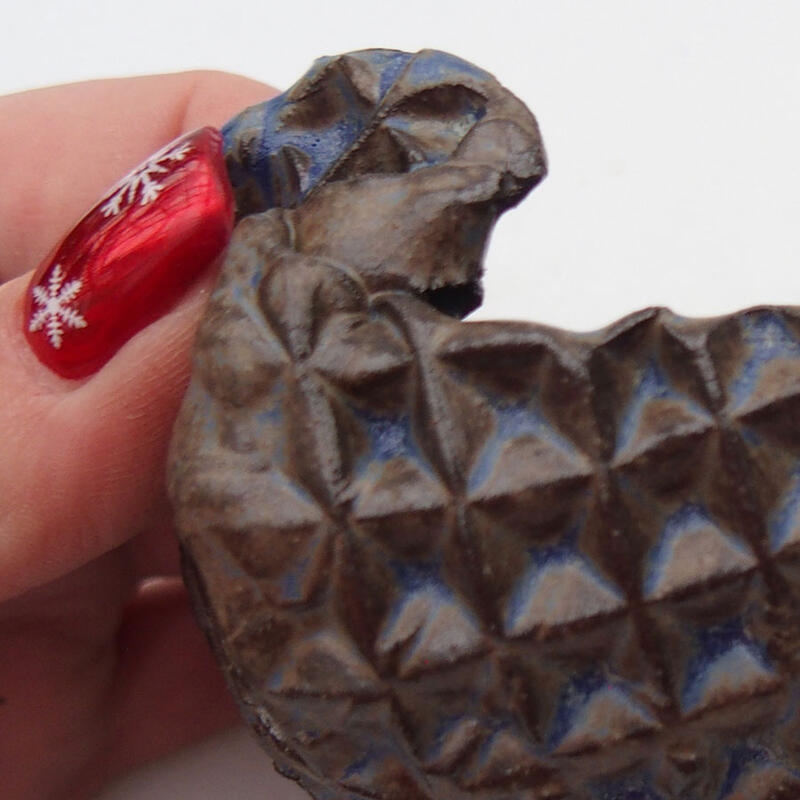 Kerámia kagyló 9 x 9 x 7 cm , kék színű