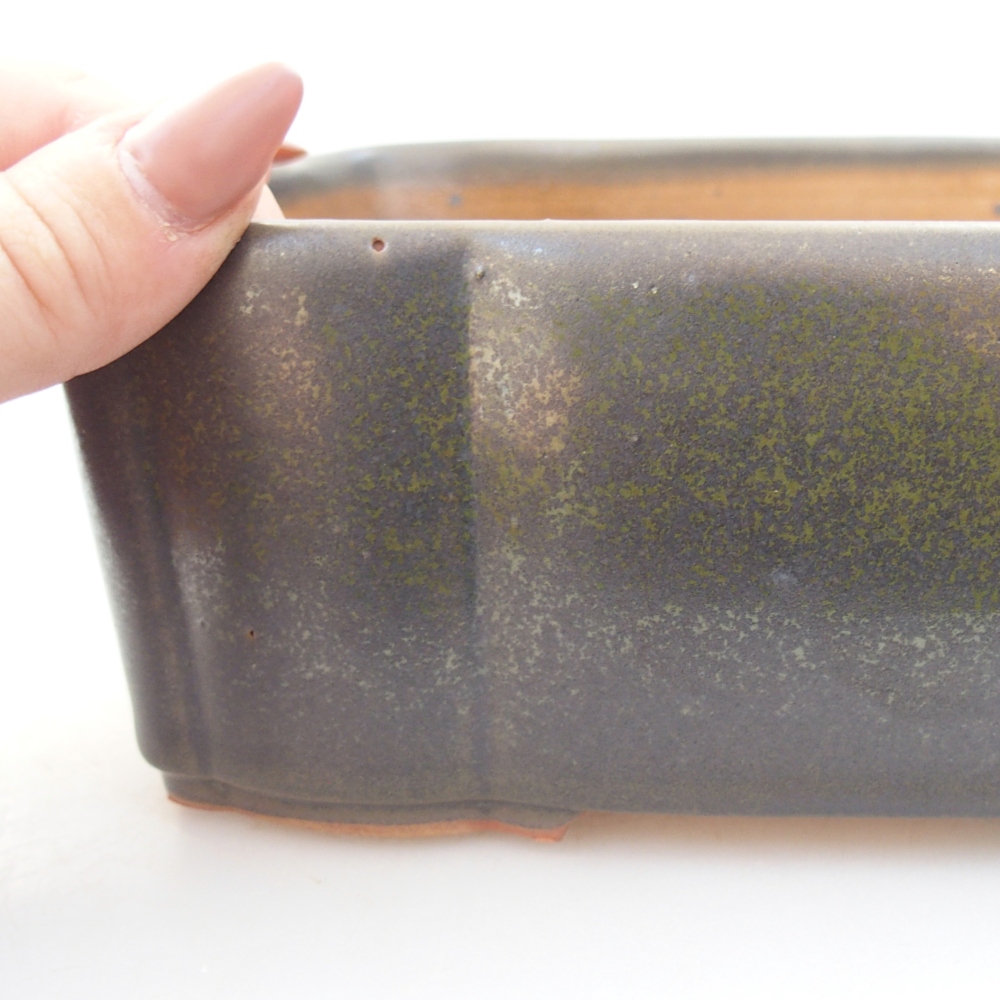 bonsai kerámia tál 20,5 x 17 x 7 cm, zöld