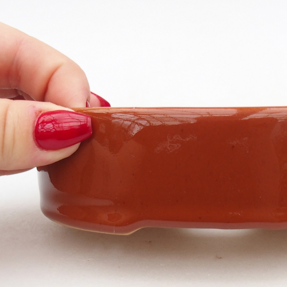 kerámia bonsai tál 12,5 x 10 x 3,5 cm, barna