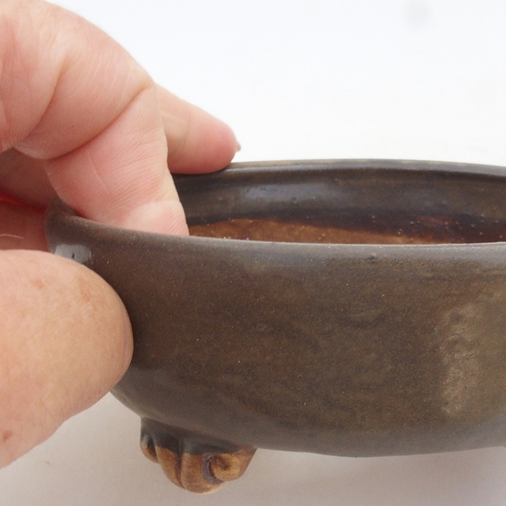kerámia bonsai tál 10 x 8,5 x 4 cm, barna