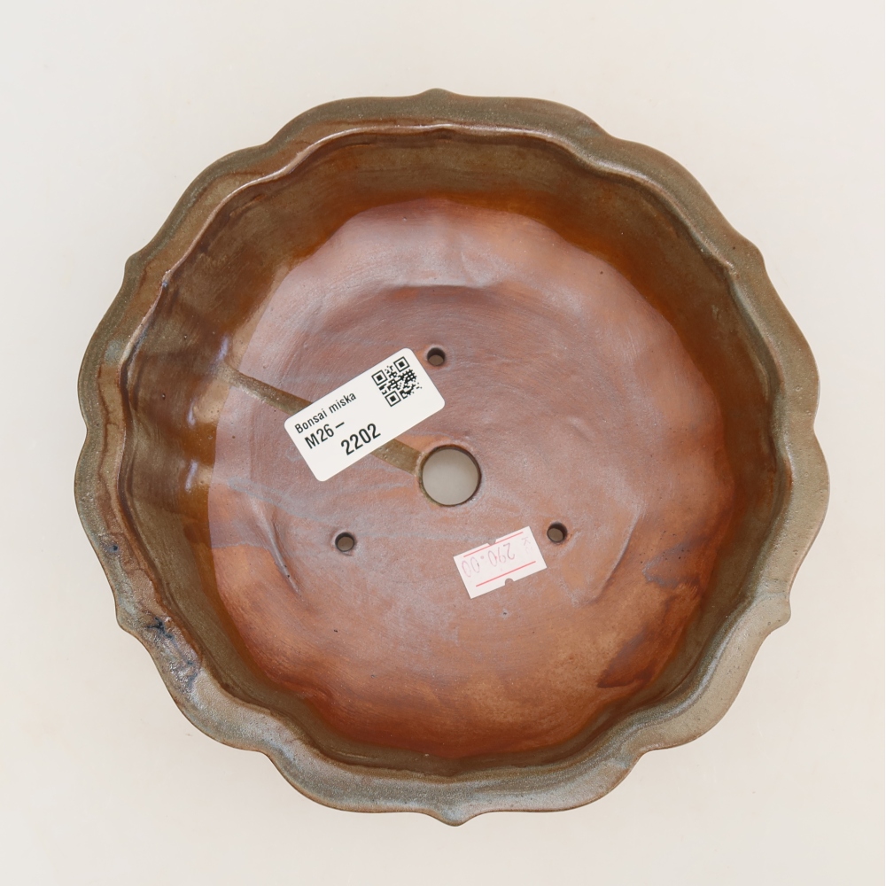 kerámia bonsai tál 18,5 x 18,5 x 5 cm, barna