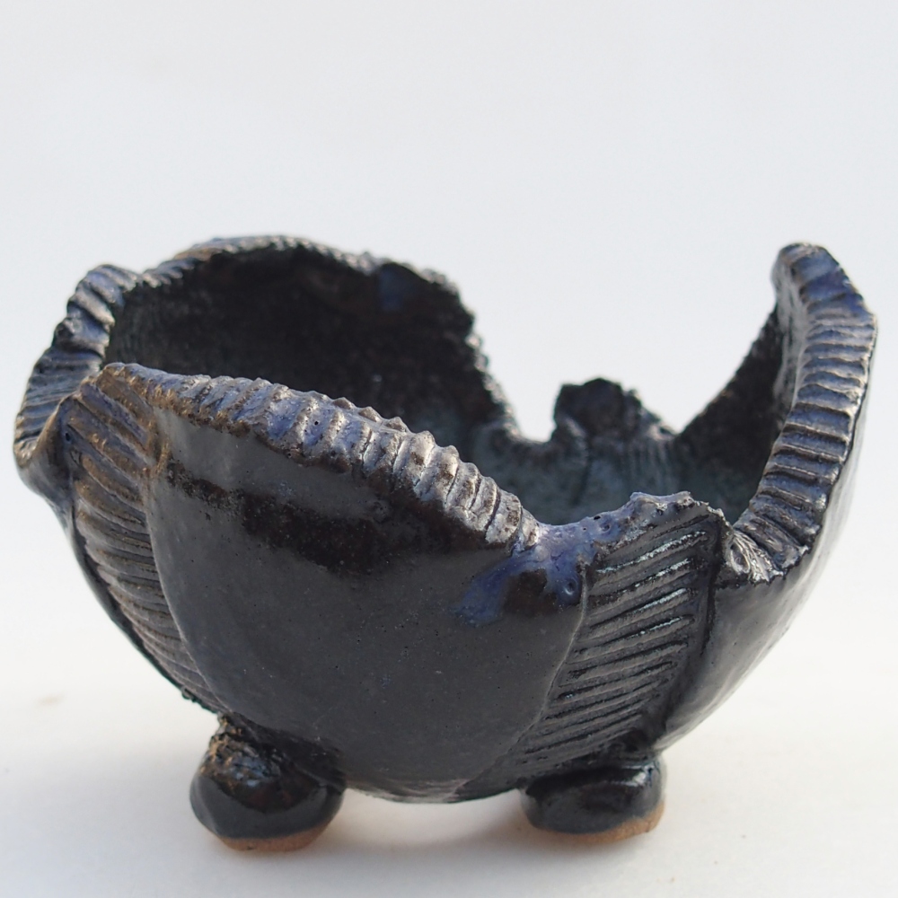 Kerámia kagyló 8,5 x 8,5 x 6 cm , kék színű