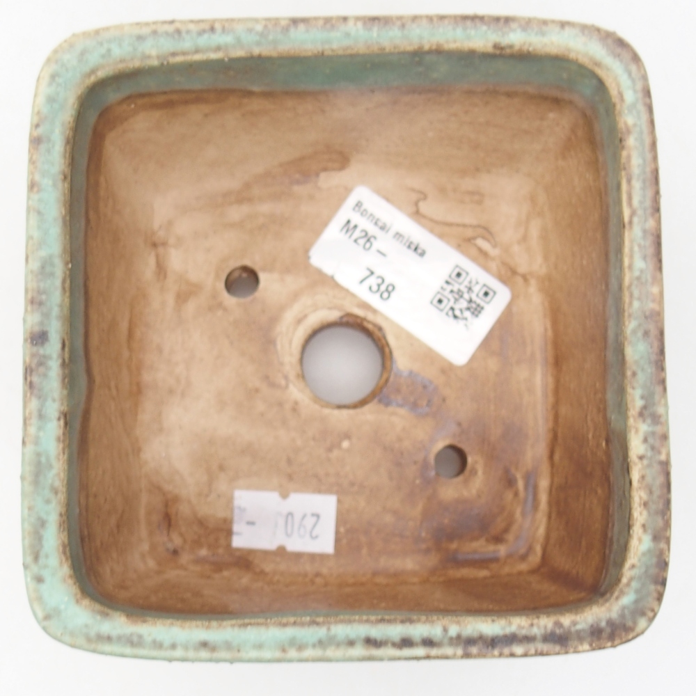 kerámia bonsai tál 11 x 11 x 7 cm, zöld