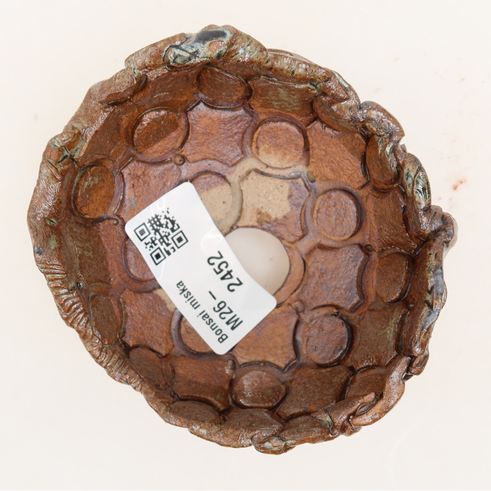 Kerámia héj  9 x 8 x 5 cm, barna-zöld színű