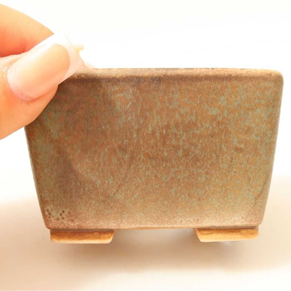 Kerámia bonsai tál 8,5 x 8,5 x 5,5 cm, zöld