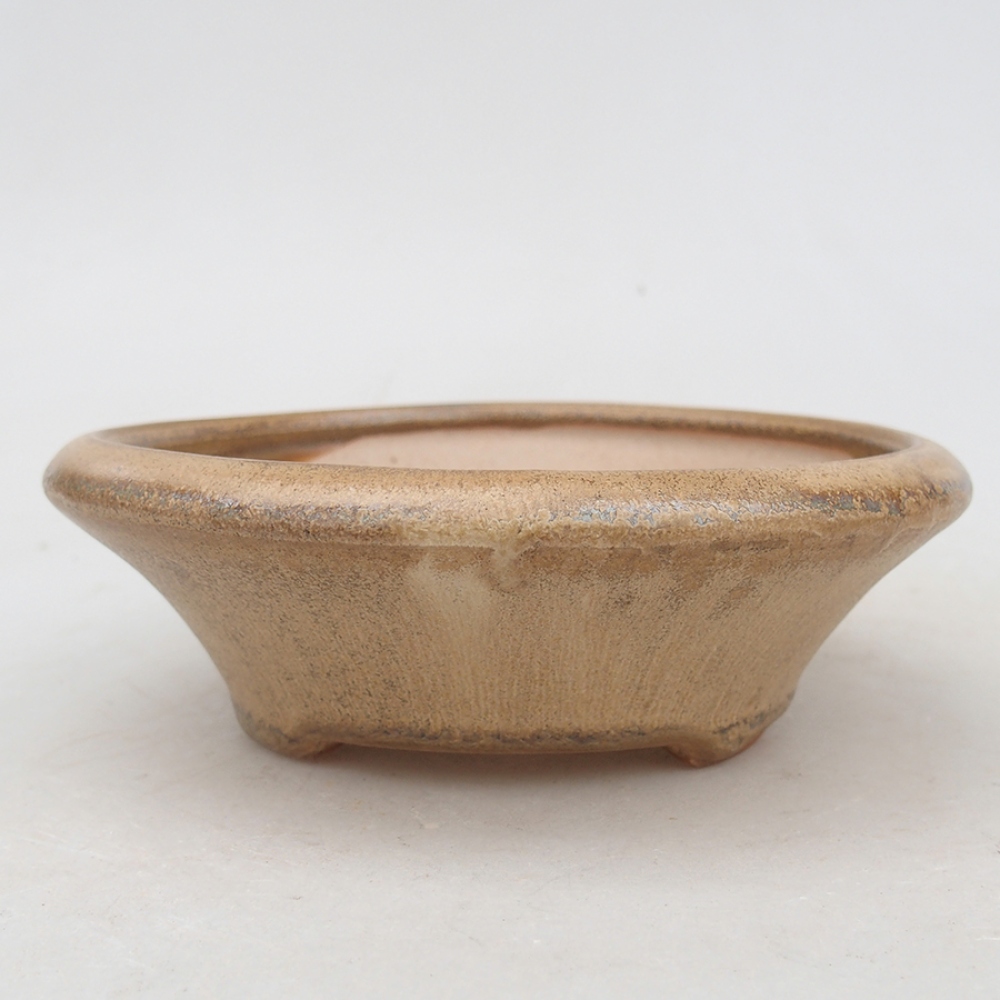 kerámia bonsai tál 13,5 x 13,5 x 4,5 cm, bézs színű