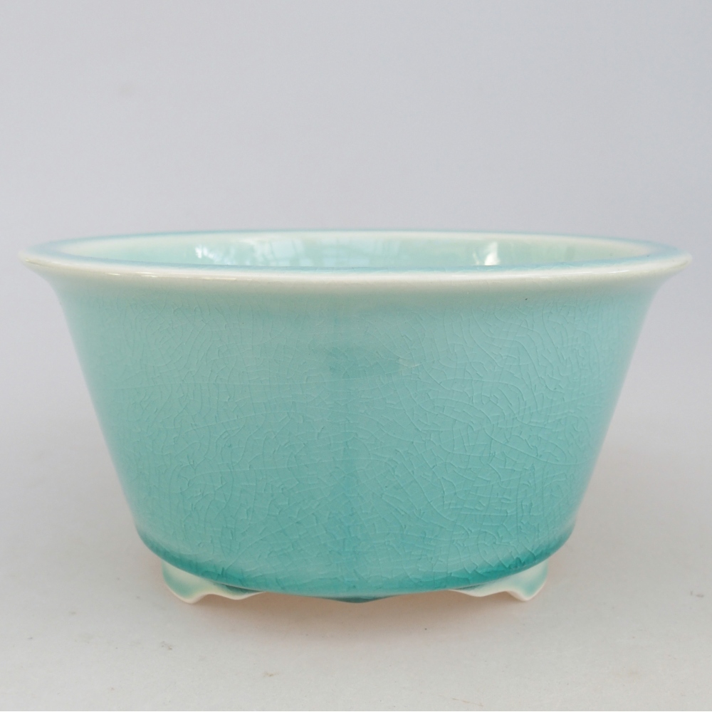 kerámia bonsai tál 16 x 16 x 8,5 cm, zöld