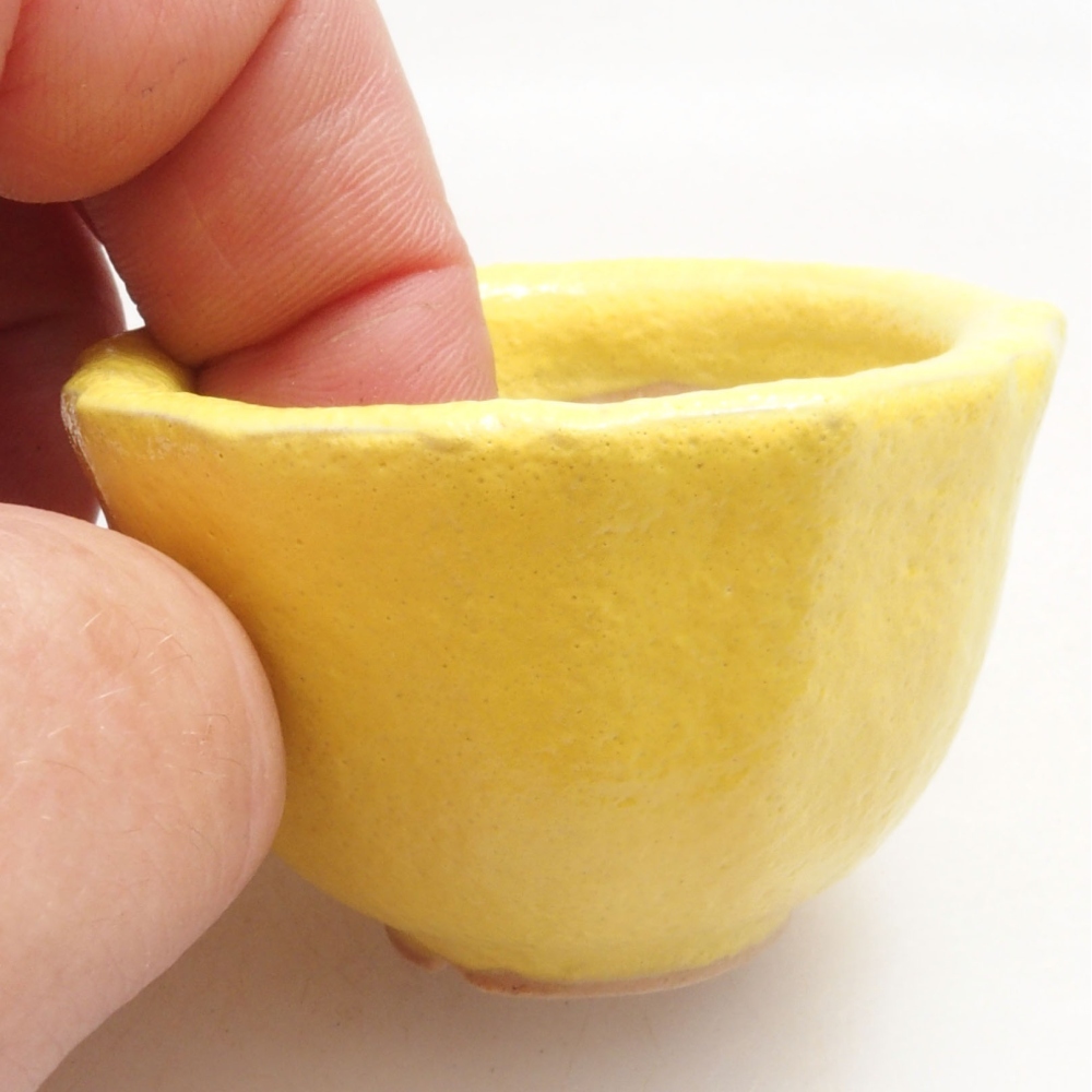 kerámia bonsai tál 5 x 5 x 3 cm, sárga