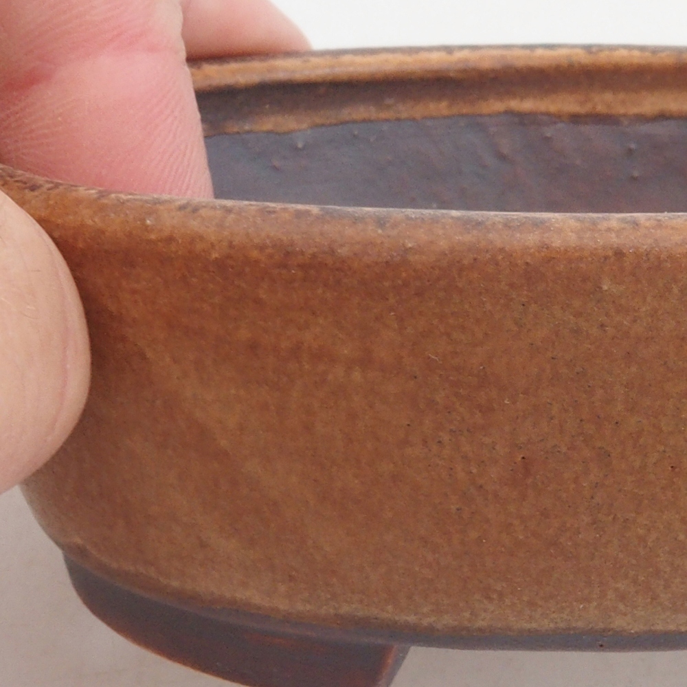 kerámia bonsai tál 10 x 8,5 x 4 cm, barna