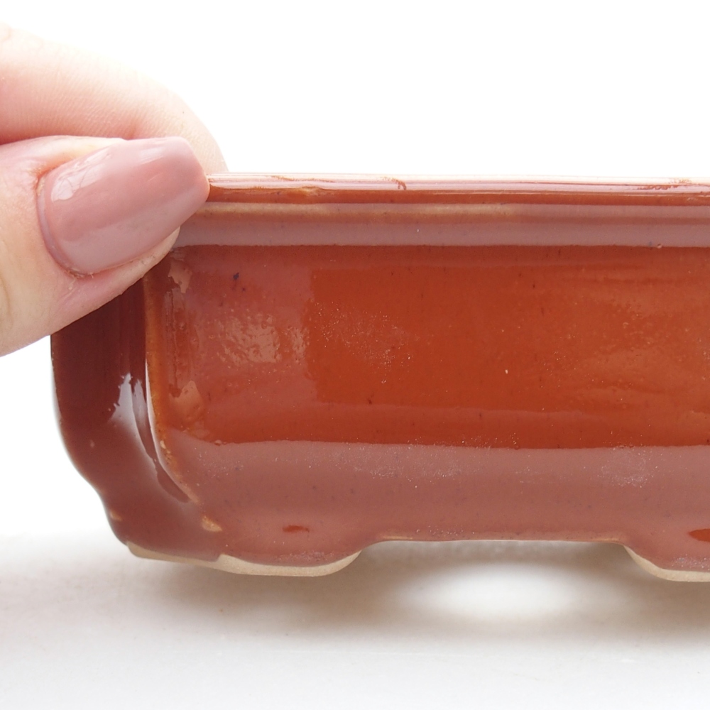 kerámia bonsai tál 11,5 x 8,5 x 4 cm, barna