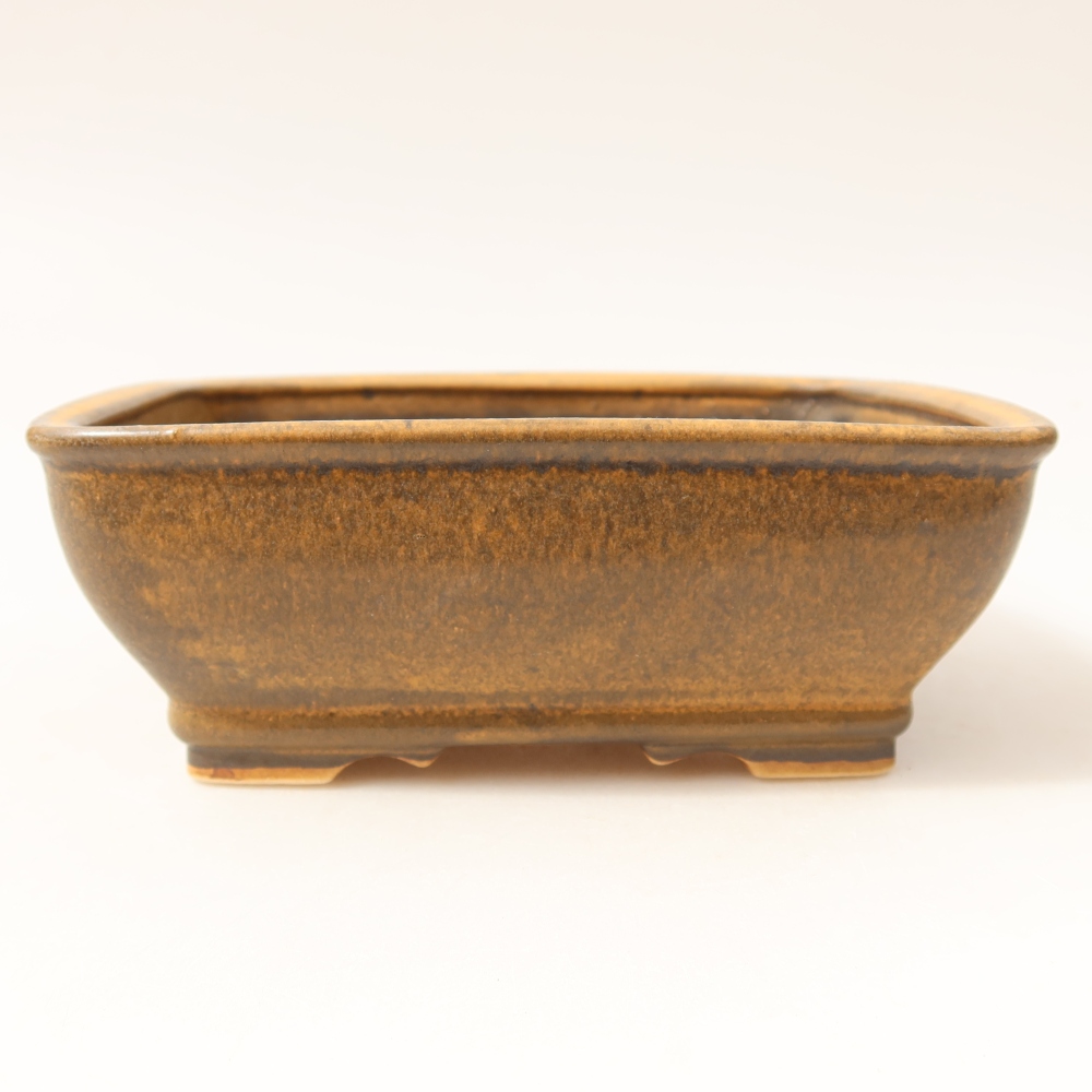 Kerámia bonsai tál, 15 x 12 x 5,5 cm, barna színű
