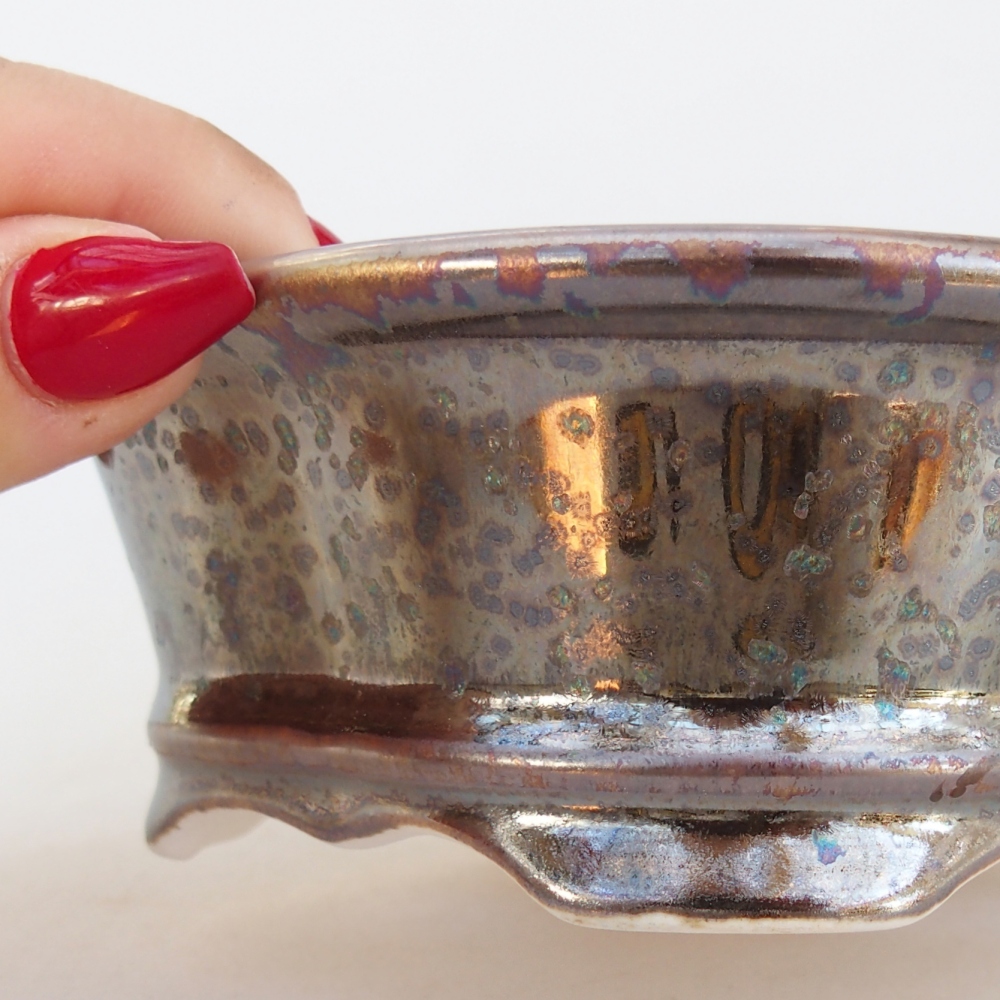 kerámia bonsai tál 13 x 12 x 5 cm, arany színű