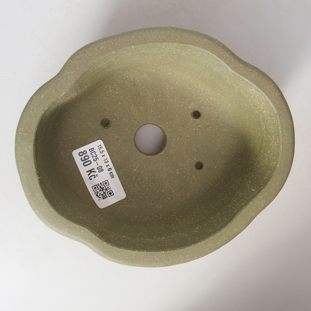 kerámia bonsai tál 15,5 x 13 x 6 cm, zöld