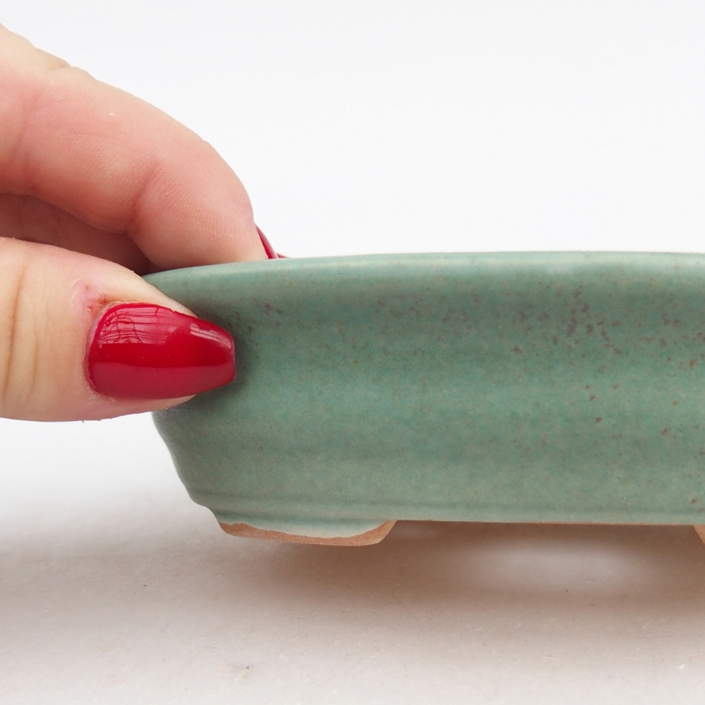 kerámia bonsai tál 12 x 9,5 x 3,5 cm, zöld