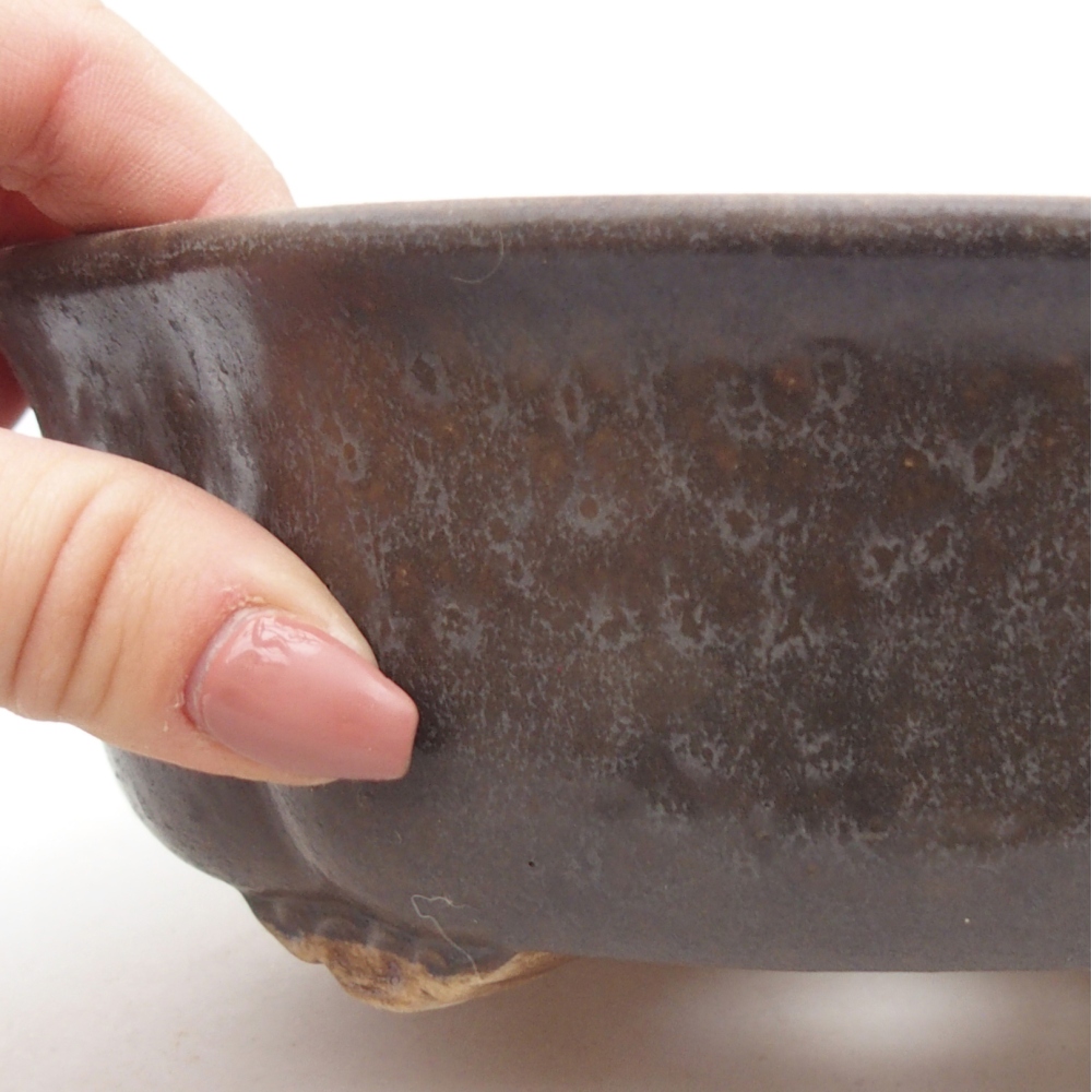 kerámia bonsai tál 18,5 x 17 x 6 cm, barna