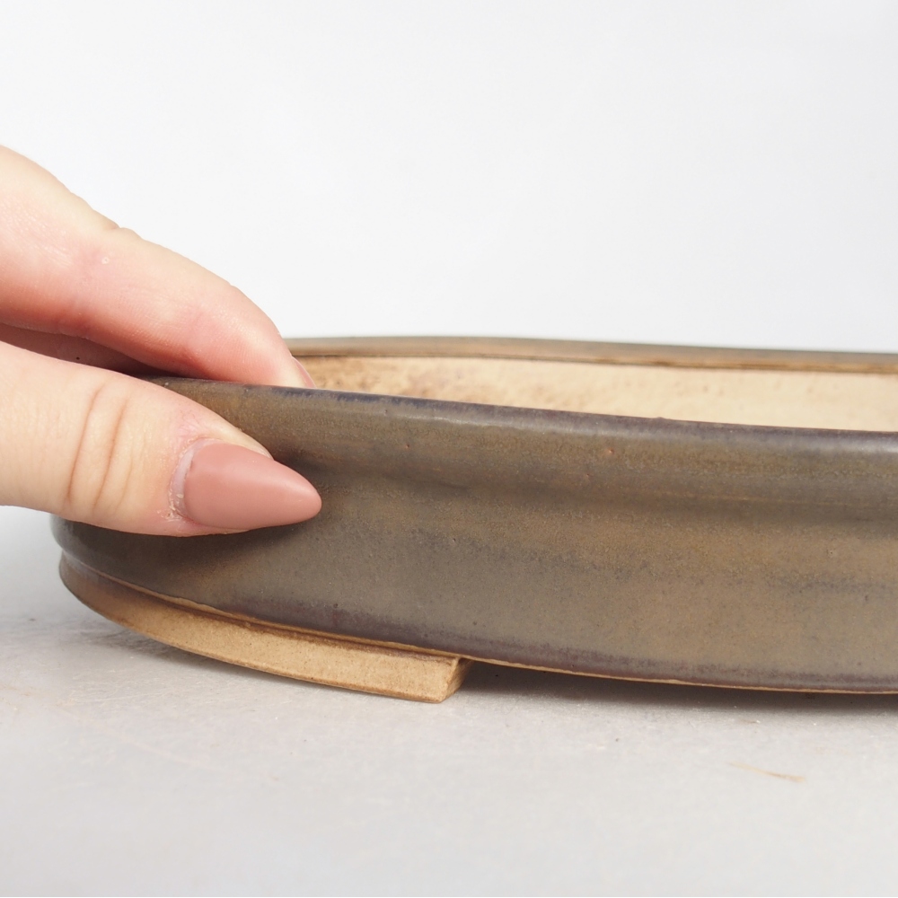 kerámia bonsai tál 30,5 x 26,5 x 4 cm, barna