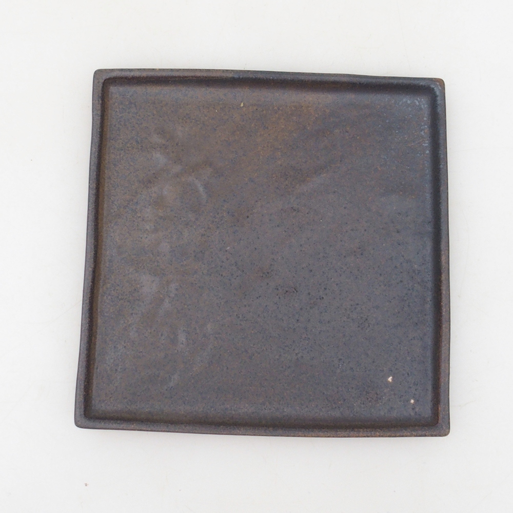 Bonsai tál négyzet alakú L - 14 x 14 x 1 cm - barna