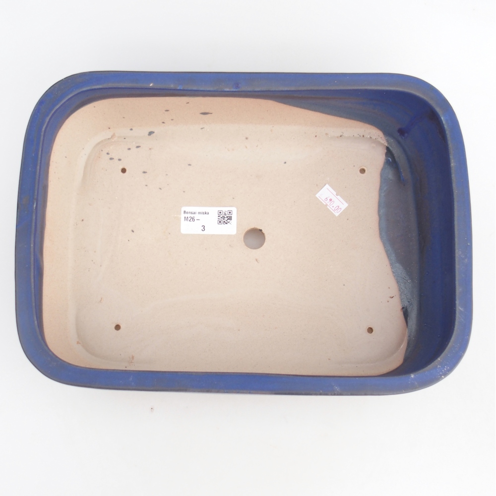kerámia bonsai tál 28,5 x 21 x 7,5 cm, kék színben