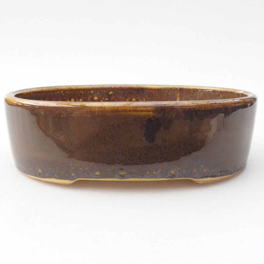 kerámia bonsai tál 12,5 x 10 x 3,5 cm, sárga
