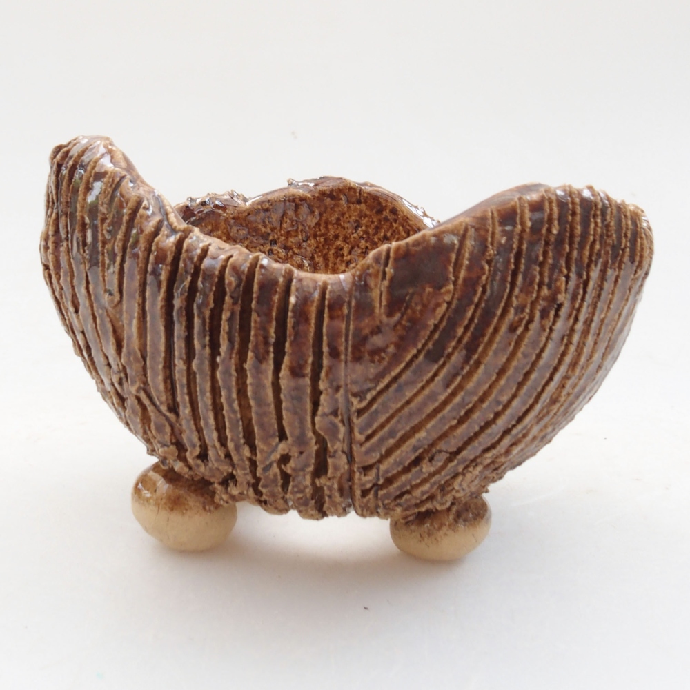 Kerámia kagyló 8 x 7,5 x 6 cm , barna színű