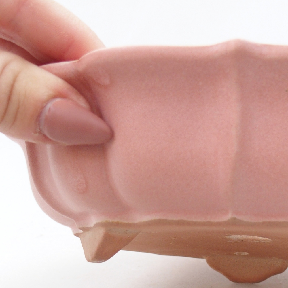 kerámia bonsai tál 19 x 19 x 5 cm, rózsaszínű