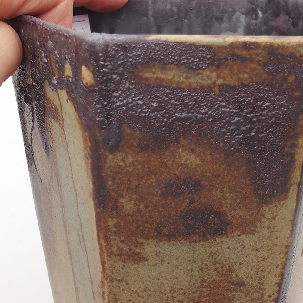 kerámia bonsai tál 13 x 11,5 x 17 cm, zöld