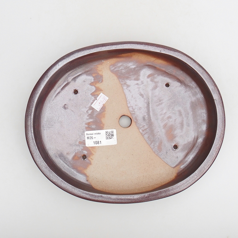 kerámia bonsai tál 24 x 19,5 x 4 cm, bordó