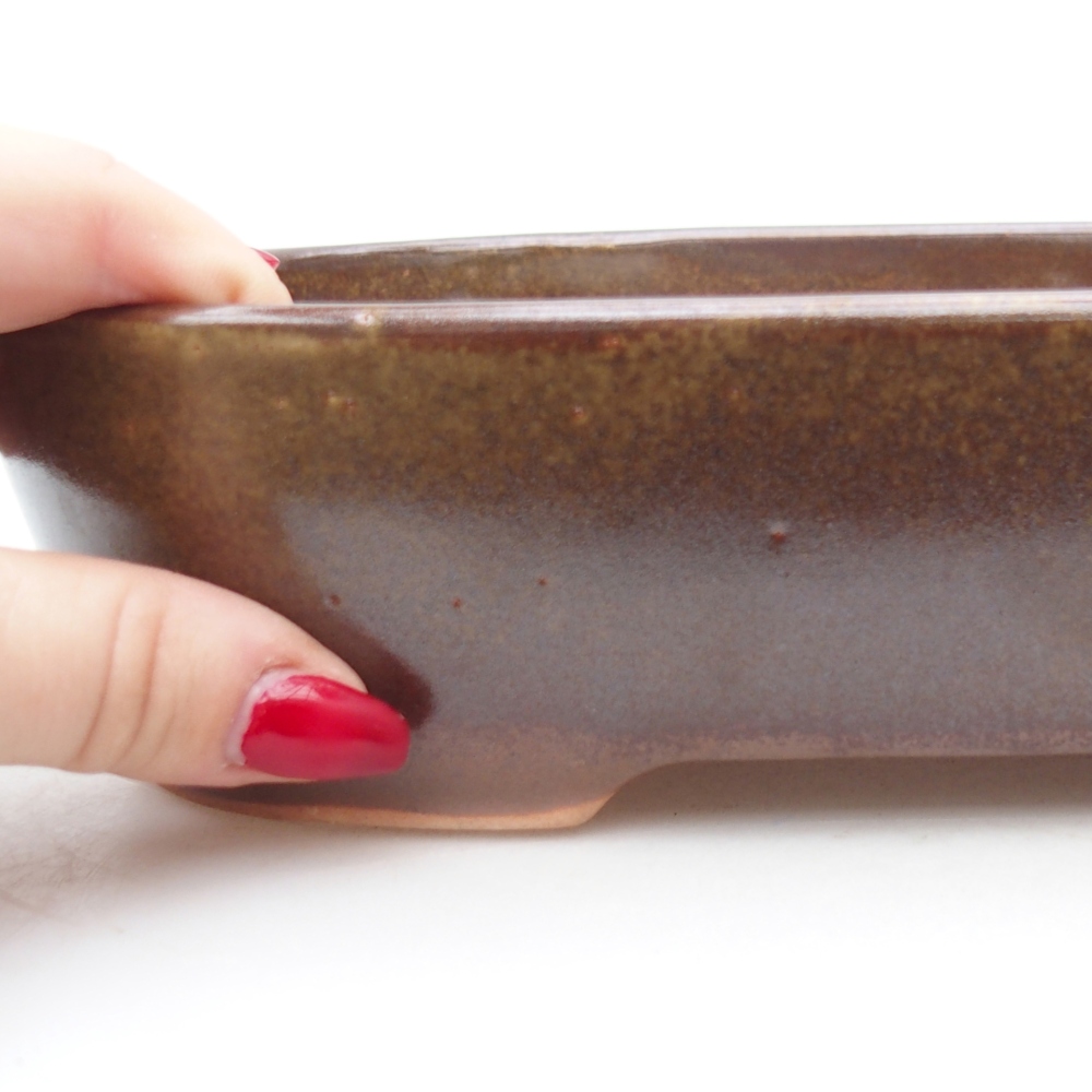 kerámia bonsai tál 22,5 x 17 x 6 cm, barna