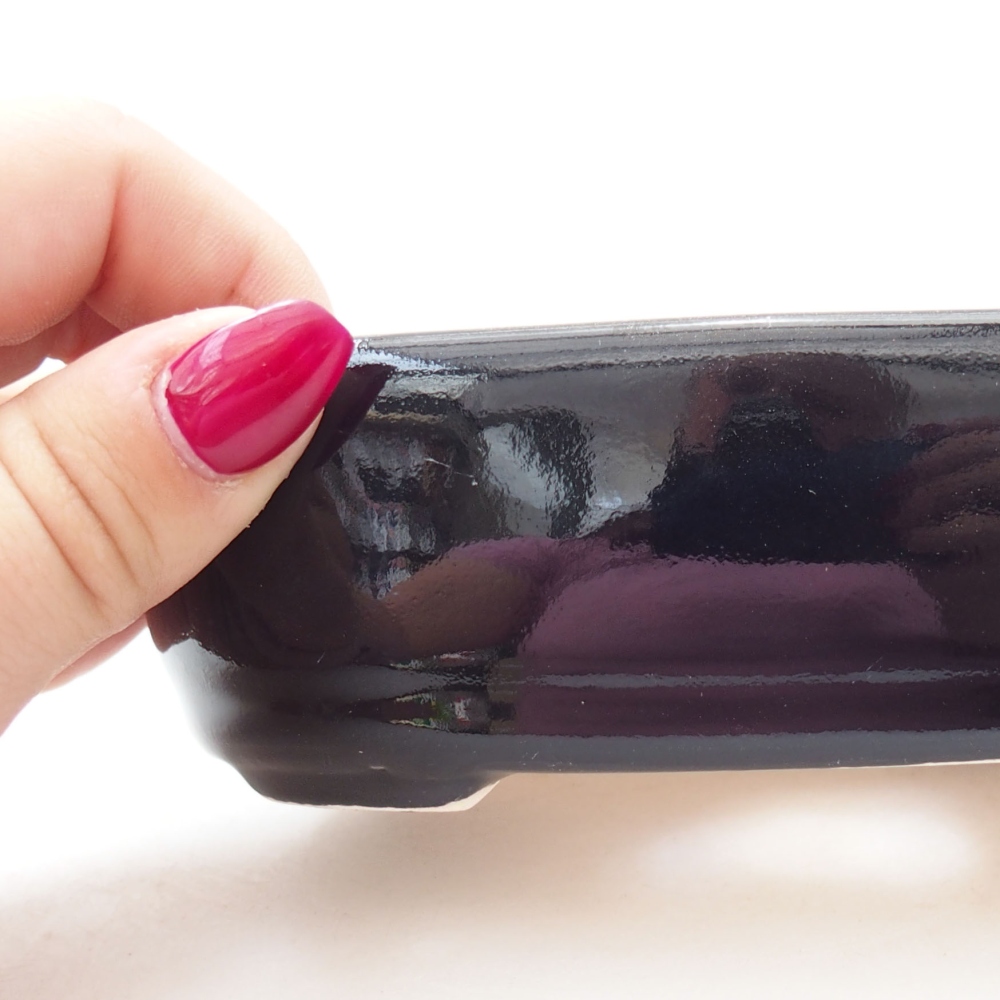 Kerámia bonsai tál 13 x 9 x 4 cm, fekete