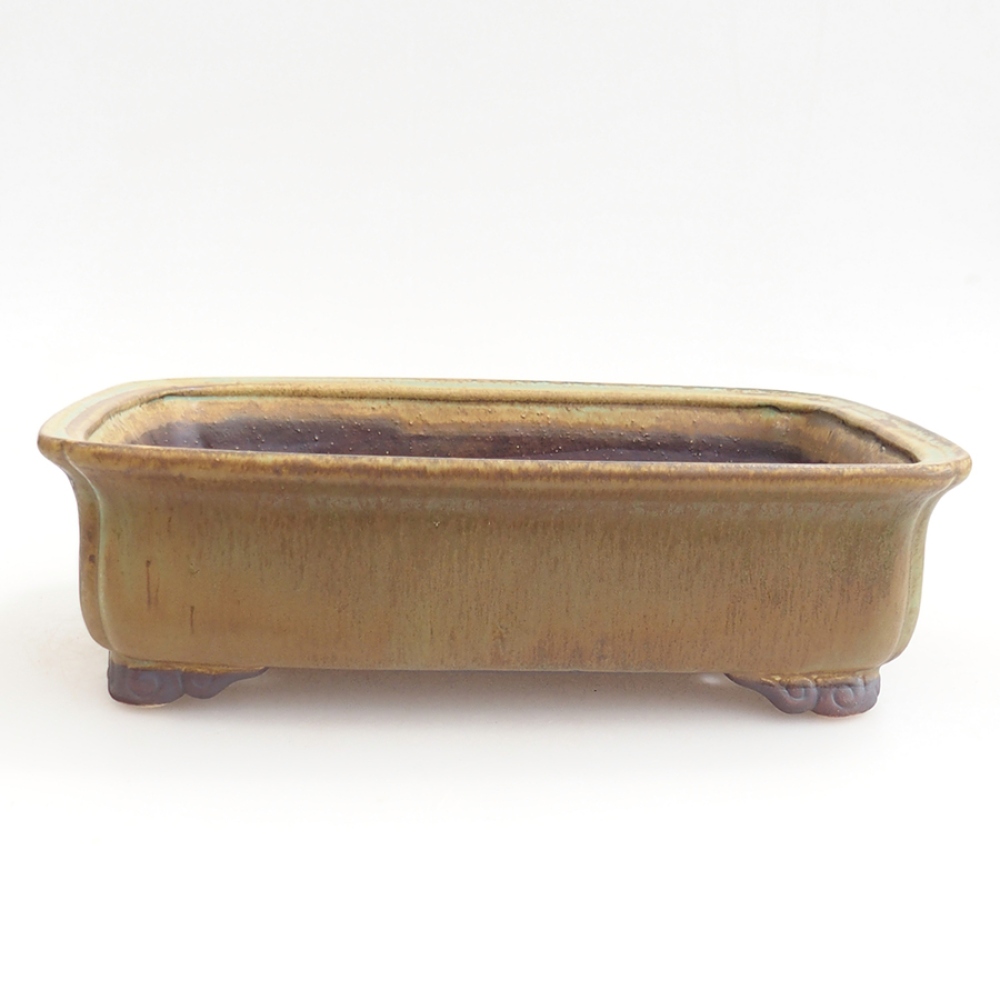 kerámia bonsai tál 24,5 x 19 x 7 cm, zöld