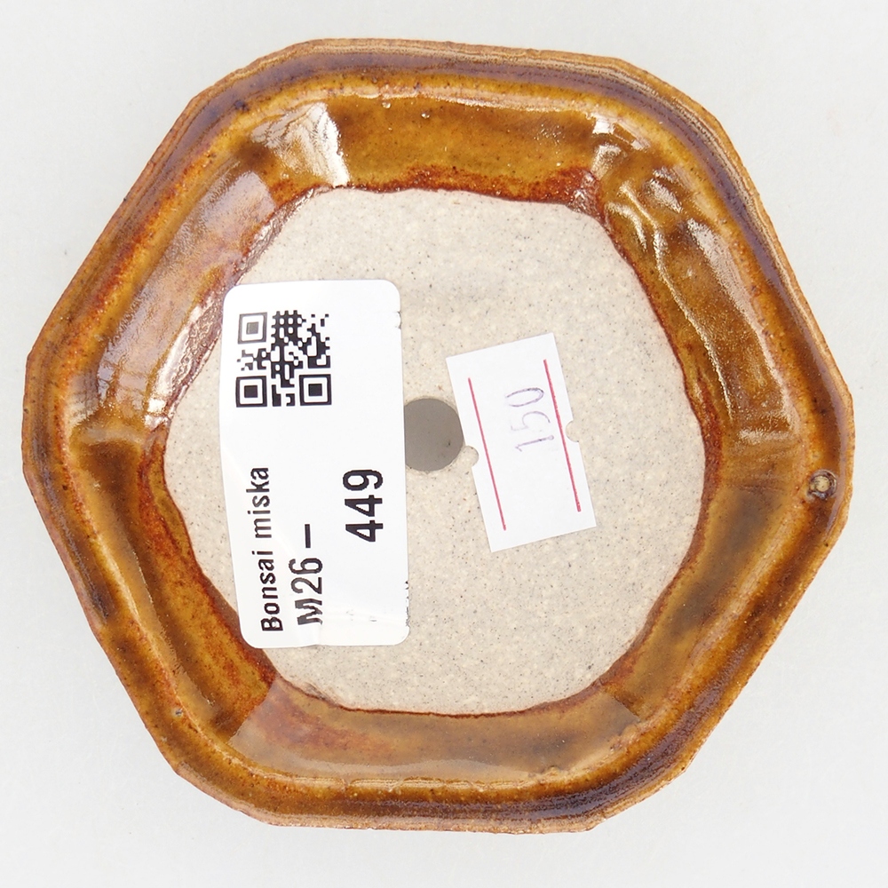 kerámia bonsai tál 8,5 x 8 x 2,5 cm, barna