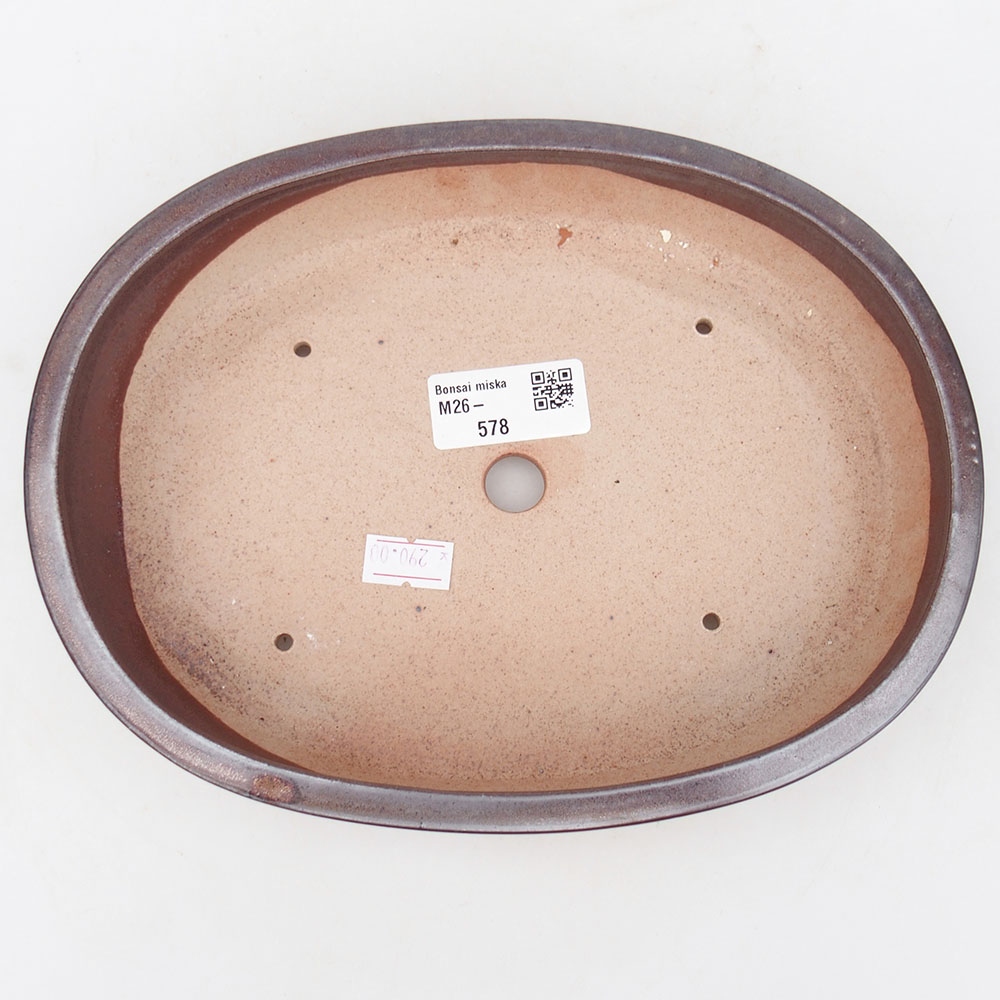 kerámia bonsai tál 22 x 17 x 4 cm, barna